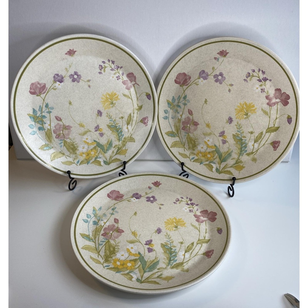 Lenox Temper-ware "Summer Wind" dinner plate 1970s Vintage , 10 3/8" Set Of 3